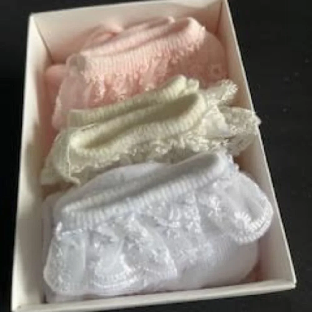 EPEIUS Baby-Girls Eyelet Frilly Lace Socks – Size 1-2T – NWT/Like New